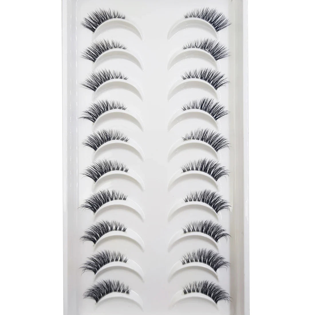 10 Pairs 3D Mink False Eyelashes – Soft Natural Cross Messy Dense Lash Extensions Makeup