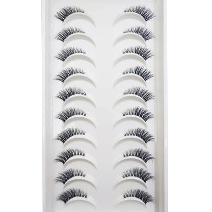 10 Pairs 3D Mink False Eyelashes – Soft Natural Cross Messy Dense Lash Extensions Makeup