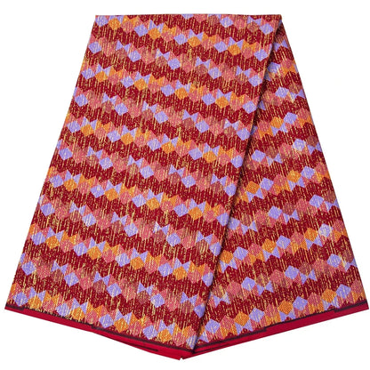 Shine African Ankara Wax Fabric - 6 Yards 100% Cotton Hot Stamping Print for Party Dresses, Sewing & Crafts