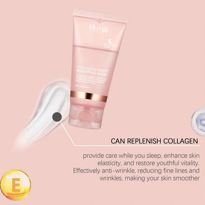 75g Collagen Night Peel-Off Mask – Moisturizing, Brightening & Firming Facial Mask for Hydrating, Smoothing & Skin Rejuvenation