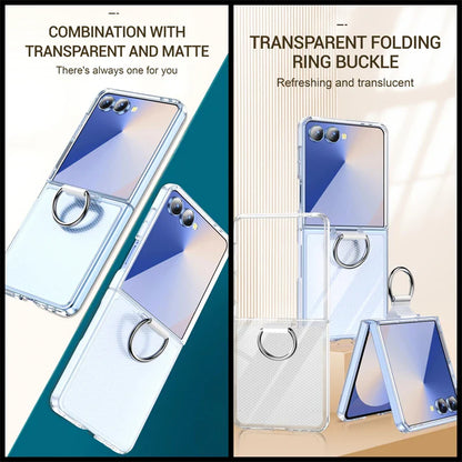 Shockproof Ring Holder Case for Samsung Galaxy Z Flip 7/6/5/4/3 5G - Hard PC Armor Protective Back Cover