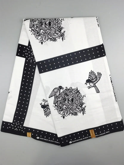 Guaranteed Original African Wax Fabric - 100% Cotton Real Ankara Print 6 Yards for Wedding Dresses & Sewing