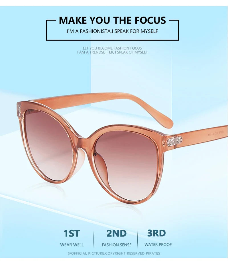 Cat Eye Sunglasses for Women - Oversized UV Protection Outdoor Driving Sunshade Glasses