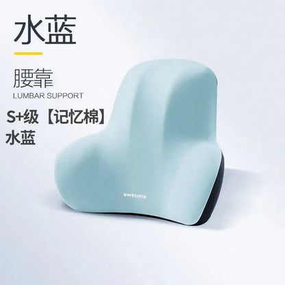 Memory Foam Lumbar Back Cushion – Multi-Functional Waist Support Pillow for Car, Office, Gaming Chairs & Postpartum Pain Relief