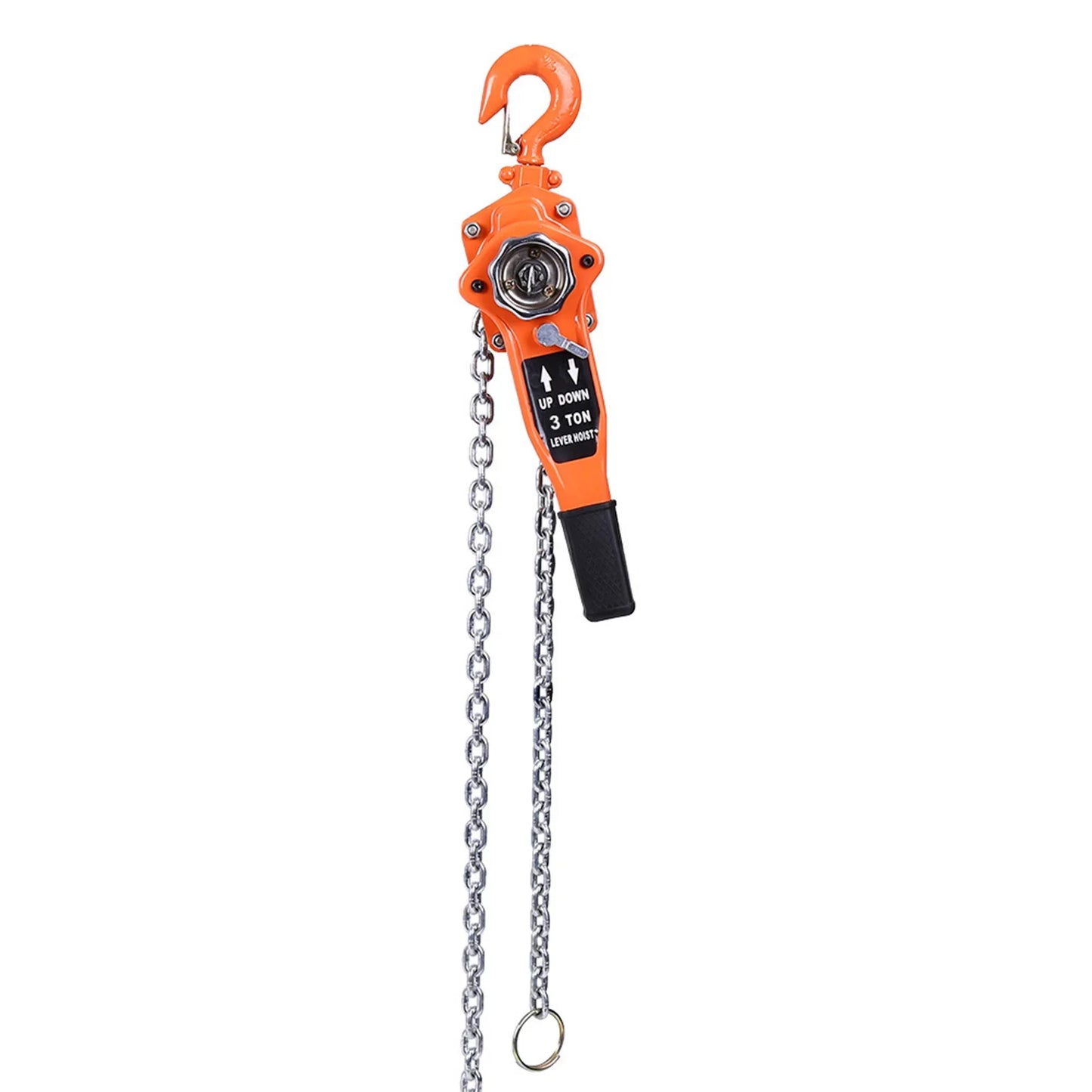 Orange 3T/3000kg Chain Block Hoist – Ratchet Lever Pulley Lifting System, 3m Length