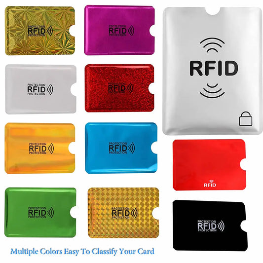 10PCS RFID Card Protector Sleeves - Anti Scan NFC Blocking Aluminum Foil Credit Card Holder