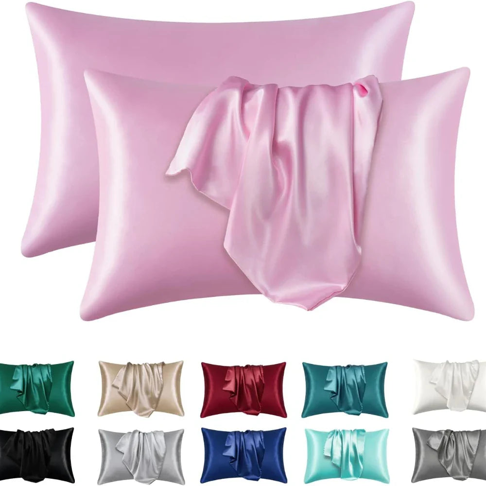 Boost Beauty Sleep Silky Satin Pillowcases - Cooling, Hair & Skin-Friendly, Easy-Care Sleep Essentials