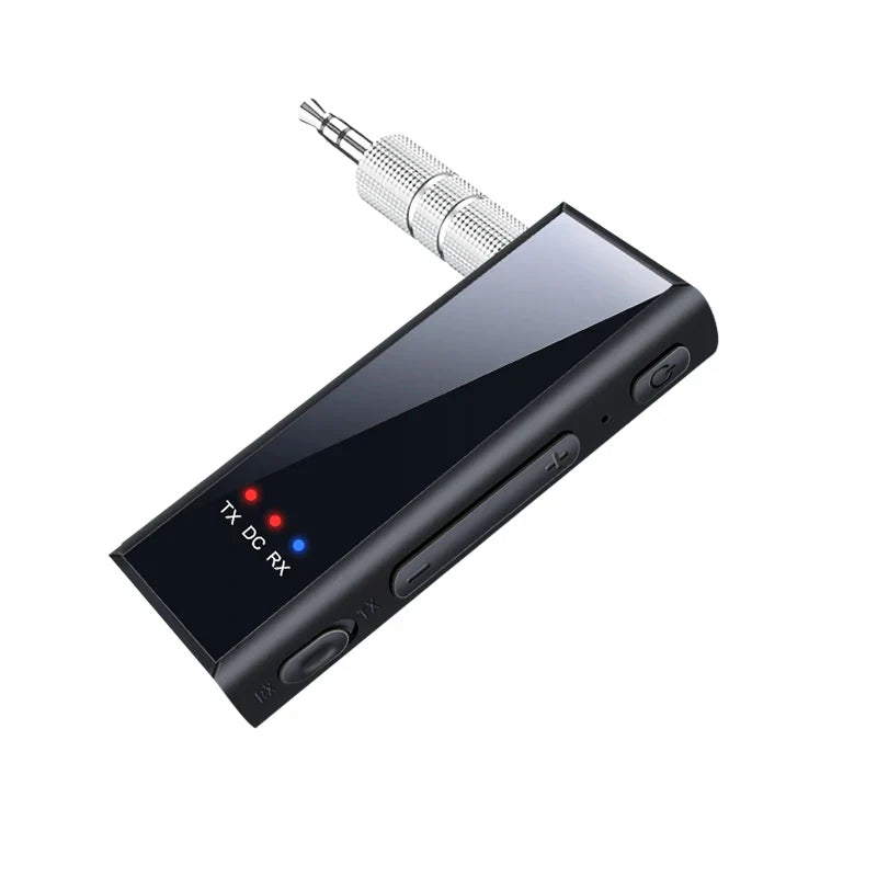 Bluetooth 5.4 Audio Transmitter Receiver – 3.5mm AUX Wireless Adapter with Mic & TF Card Support for Car, TV & PC