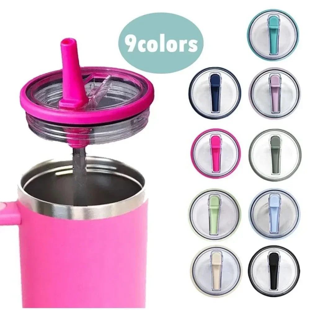 Stanley 40oz Spill-Proof Cup Cover – Replaceable Eco-Friendly Lid with Spiral Straw, Creative Cup Accessory