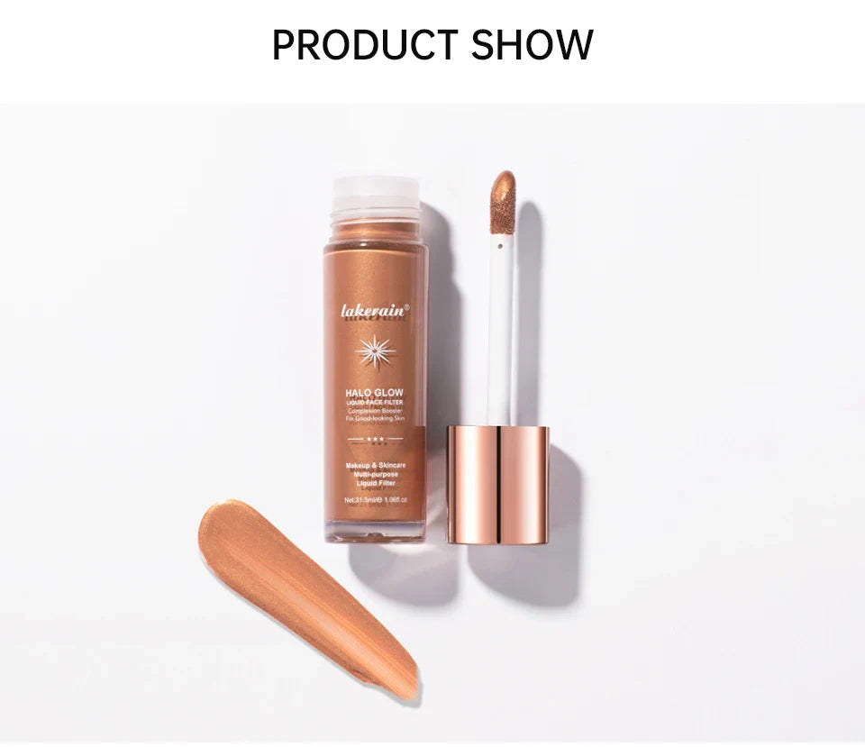 Lakerain Halo Glow Liquid Highlighter – Complexion Booster with Hyaluronic Acid for Radiant Skin