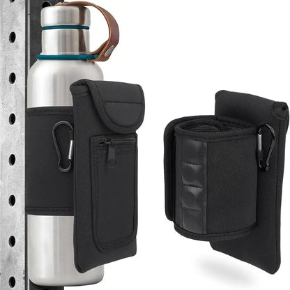 Universal Water Bottle Elastic Sleeve – Reusable Waterproof Gym Bag Accessory with Magnetic Pocket