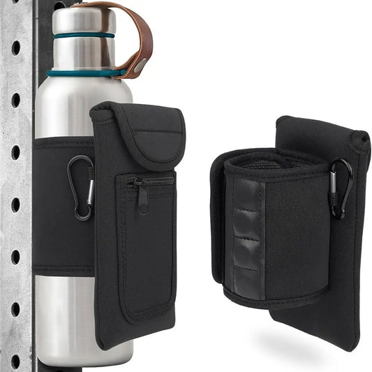 Universal Water Bottle Elastic Sleeve – Reusable Waterproof Gym Bag Accessory with Magnetic Pocket