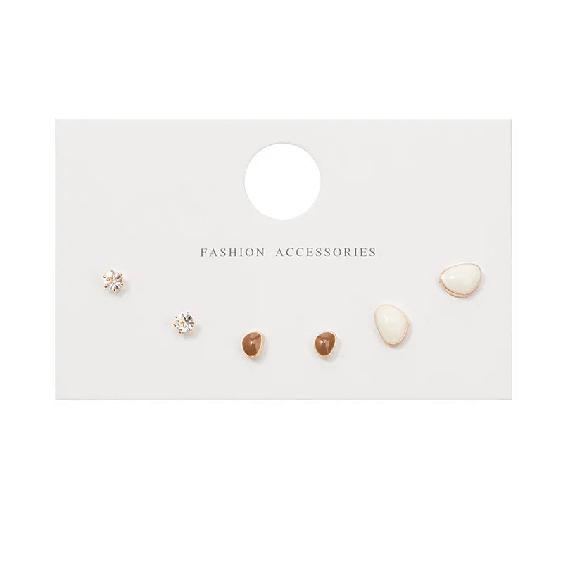 S925 Silver Stud Earrings Set - Simple Cute Mini Earrings for Women Girls Exquisite Jewelry Gift Wholesale