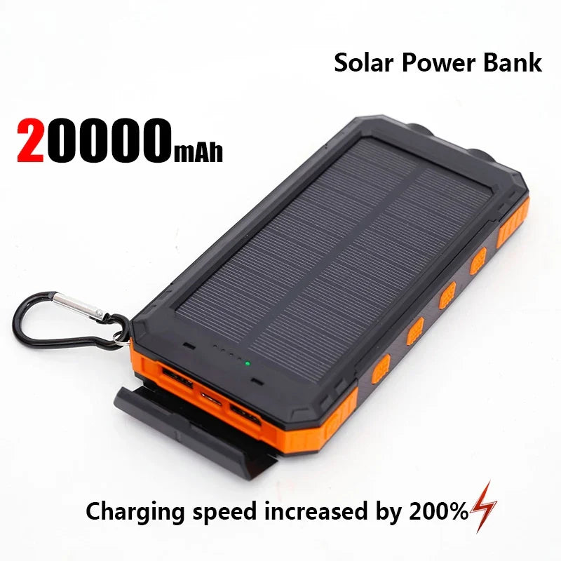 ONEPLUS 50000mAh Solar Power Bank – Portable External Battery Charger with LED Light for iPhone & Samsung