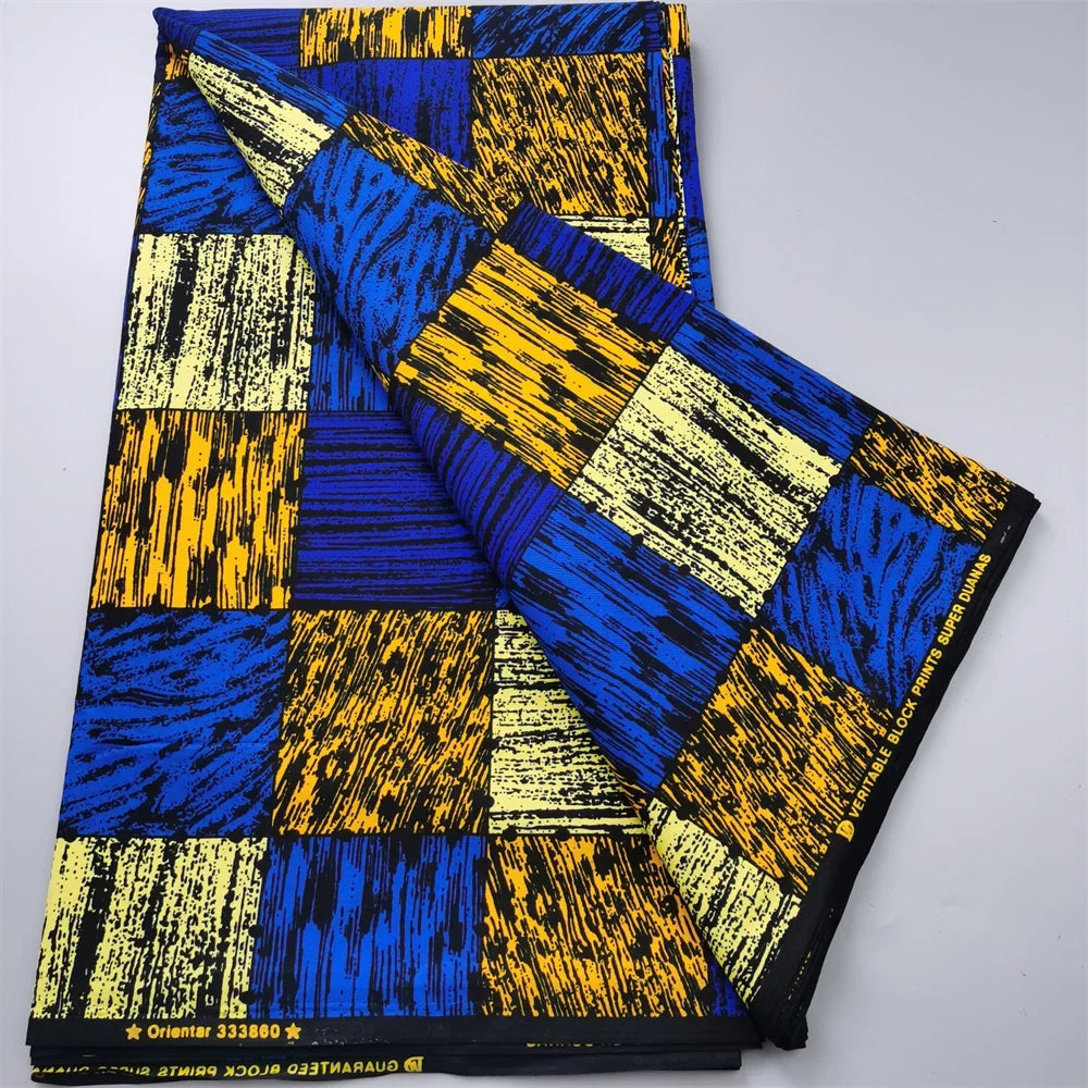 African Real Wax Ankara Fabric - 100% Cotton 6 Yards Nigerian Print Party Dress Sewing Material