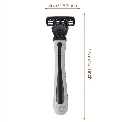 Premium 3-Layer Stainless Steel Safety Razor – Replaceable Blades for Smooth Shaving Men & Women