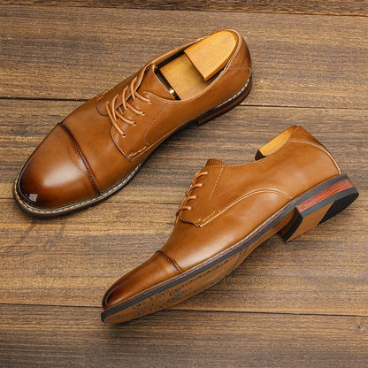 Men’s Leather Dress Shoes - Fashionable Comfortable Formal Business Footwear 2025