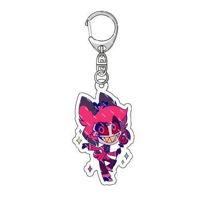 Hazbin Hotel Anime Keychain – Alastor Acrylic Figure Backpack Pendant for Fans & Gifts