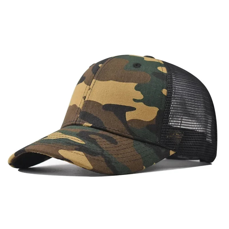Unisex Curved Brim Trucker Hat - Breathable Summer Mesh Baseball Cap for Men & Women