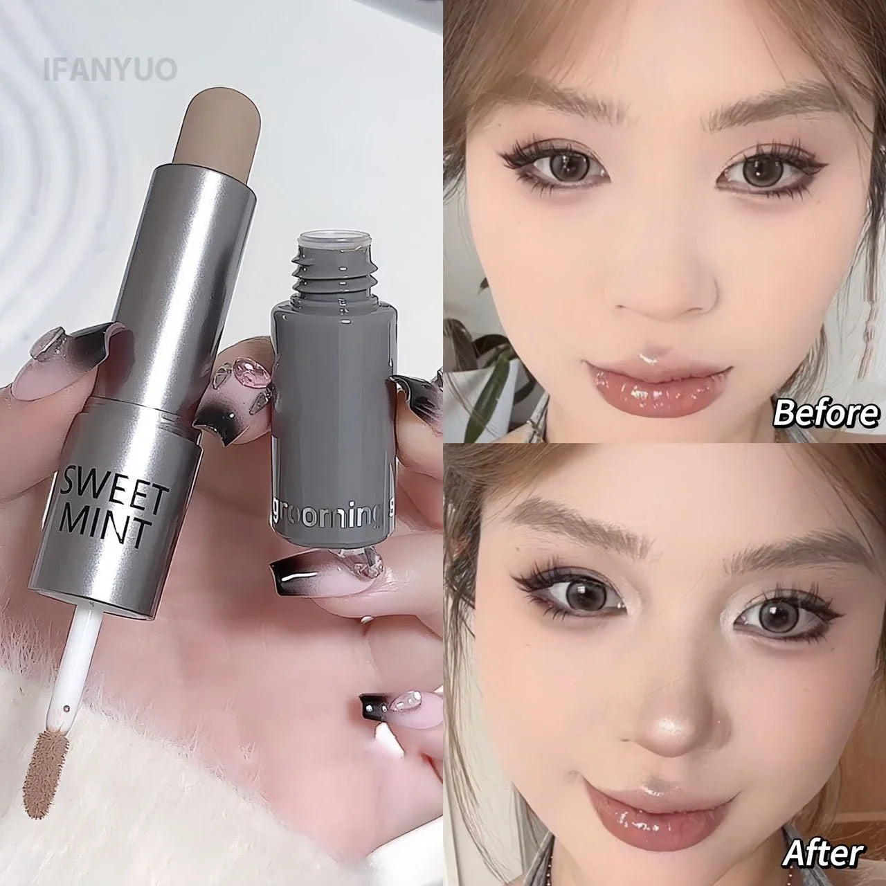 Moisturizing Matte Contour Stick - Waterproof Concealer Highlighter for 3D Nose Shadow Face Sculpting Makeup