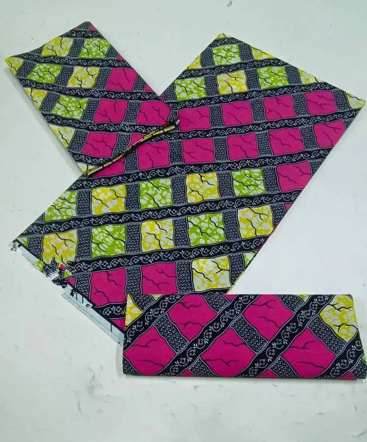 100% Cotton Ankara Fabric - High Quality African Print Batik Real Wax Pagne 6 Yards for Stylish Sewing