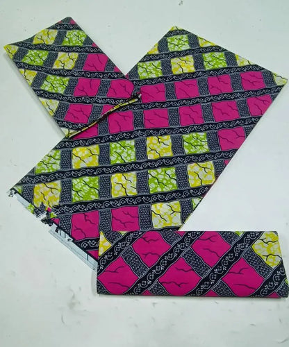 100% Cotton Ankara Fabric - High Quality African Print Batik Real Wax Pagne 6 Yards for Stylish Sewing