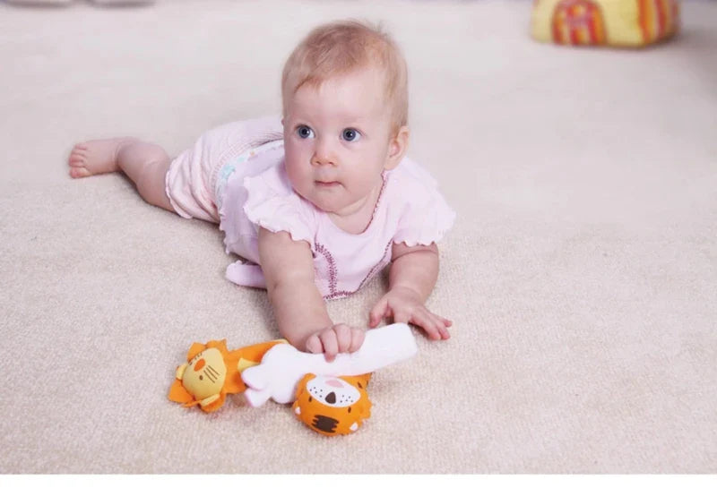 Baby Plush Rattle Crib Mobile – Cartoon Animal Bed Bell Toys for 0-12 Months, Infant Toddler Early Educational Newborn Gift