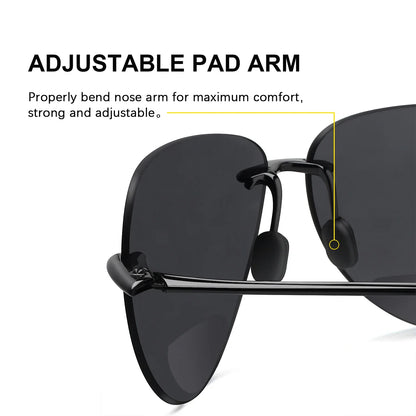 JULI Sports Sunglasses – TR90 Rimless Frame for Men & Women, Ideal for Running, Fishing, Golf, Surfing, and Driving, Model MJ8008