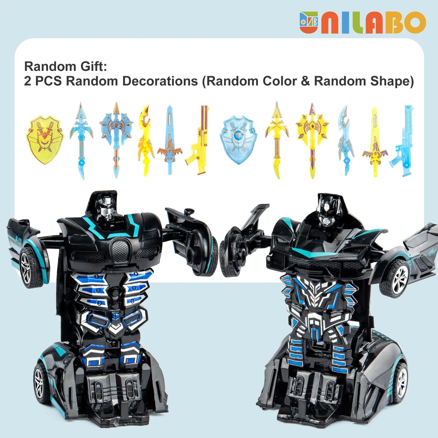 Transformable Robot Sports Car Toy - Battery-Free Educational Vehicle Model for Kids' Play & Learning