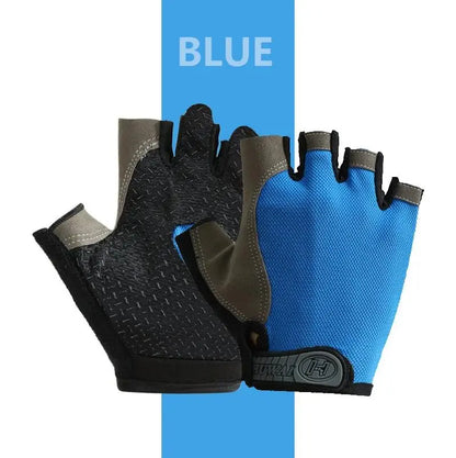 Fingerless Gym Gloves – Anti-Slip, Shock-Absorbing & Breathable Sports Gloves for Training & Weightlifting