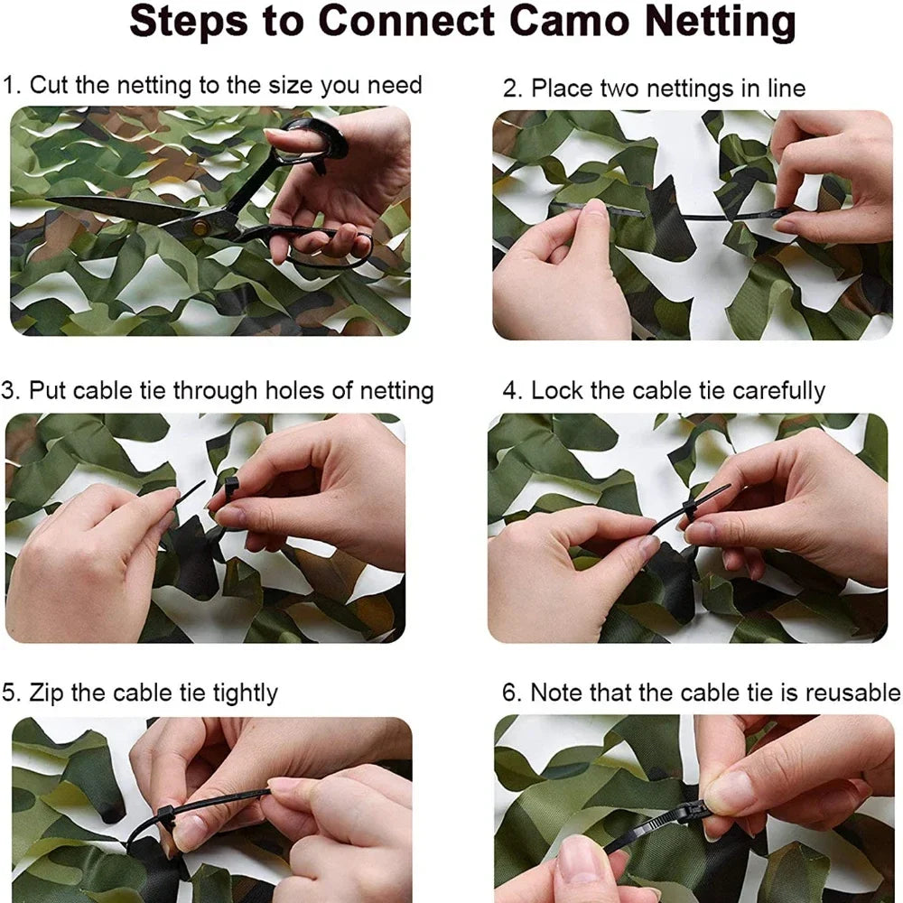 4Mx5M/4Mx6M Hunting Camouflage Net - Woodland Camo Shade Shelter for Camping, Vehicles, Privacy & Outdoor Use