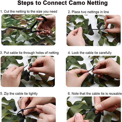 4Mx5M/4Mx6M Hunting Camouflage Net - Woodland Camo Shade Shelter for Camping, Vehicles, Privacy & Outdoor Use