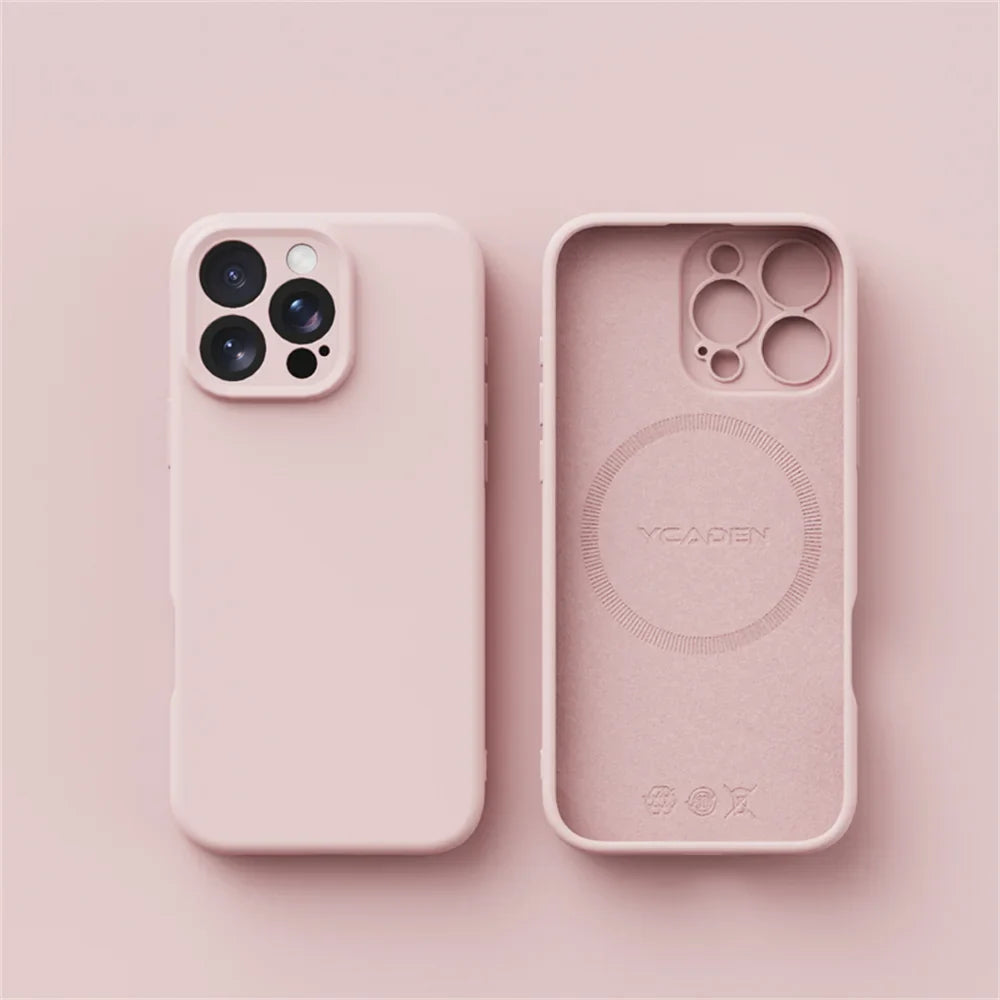 Luxury Liquid Silicone Magsafe Case — Smooth Wireless Charging Cover for iPhone 12-17 Pro Max & Air Models