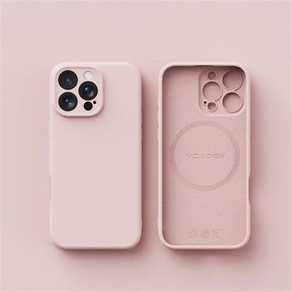 Luxury Liquid Silicone Magsafe Case — Smooth Wireless Charging Cover for iPhone 12-17 Pro Max & Air Models