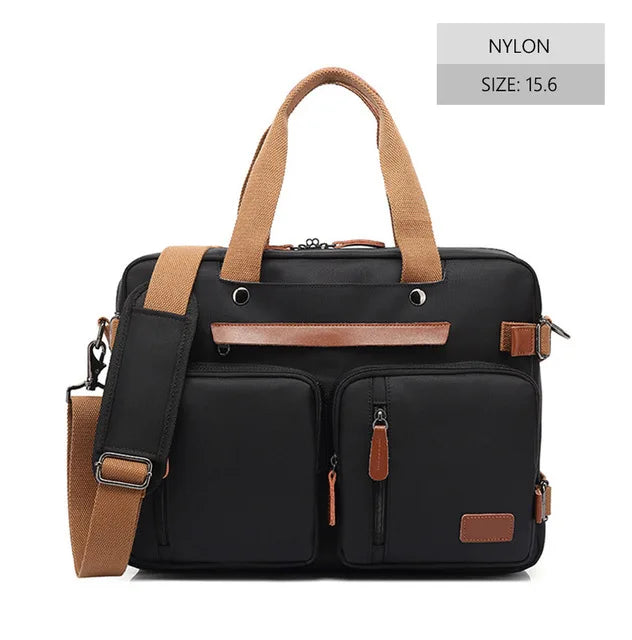 Convertible Laptop Backpack - 15.6/17.3 Inch Waterproof Nylon Travel & Business School Bag