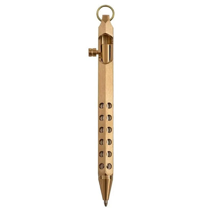 Portable Brass Ballpoint Pen - 1.0mm Medium Point Retro Bolt Action Smooth Writing Pen for Signatures