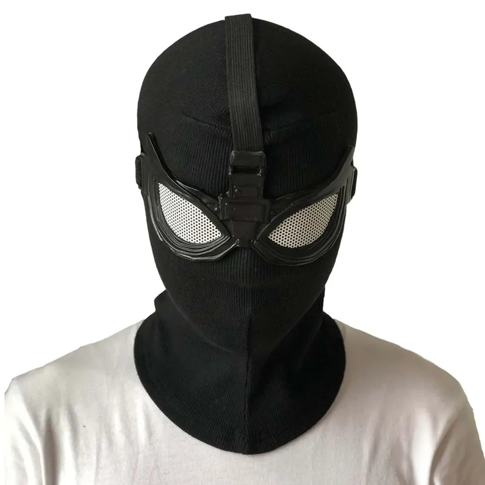 Peter Parker Spider-Man Cosplay Mask – Black Stealth Suit Helmet for Halloween & Party