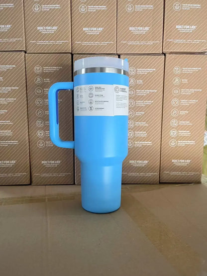 Stainless Steel Travel Mug with Straw Lid – 30oz/40oz Vacuum Insulated Car Cup, Double Wall Iced Thermal Tumbler