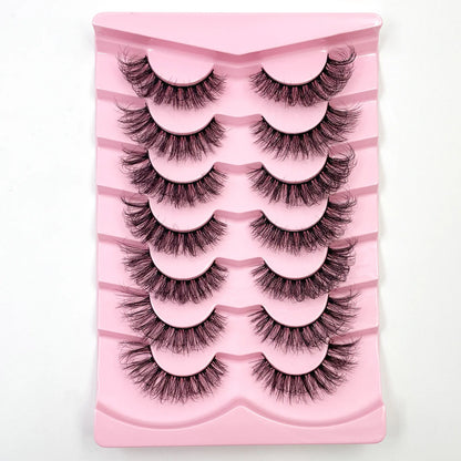 7 Pairs 3D Mink Fur False Eyelashes – Thick Short Dramatic Natural Look Makeup Lashes Wholesale