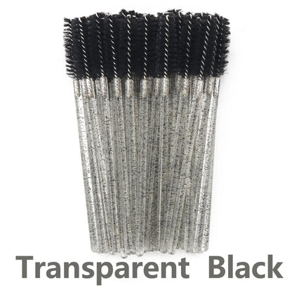 ANNAFRIS 50pcs Disposable Eyelash & Eyebrow Brushes — Soft Crystal Lash Extension Mascara Wands Makeup Tools