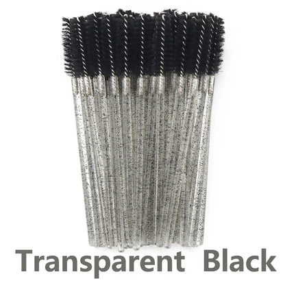 ANNAFRIS 50PCS Disposable Eyelash Brushes - Soft Crystal Lash Extension & Eyebrow Makeup Mascara Wands