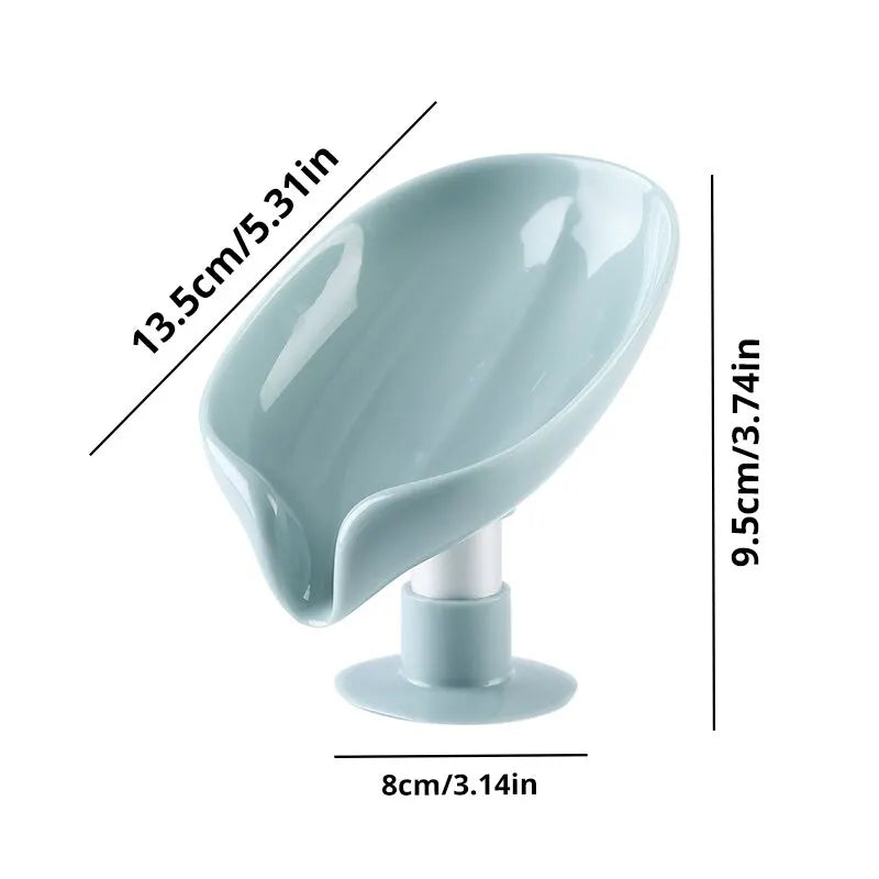 2PCS Creative Soap Box Holder - Punch-Free Suction Cup Draining Soap Rack for Bathroom Storage and Organization