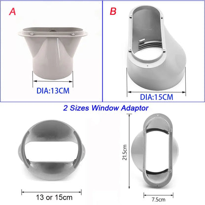 1/2PCS Adjustable Portable AC Window Kit – Slide Plate & Exhaust Hose Connector with Wind Shield Adapter