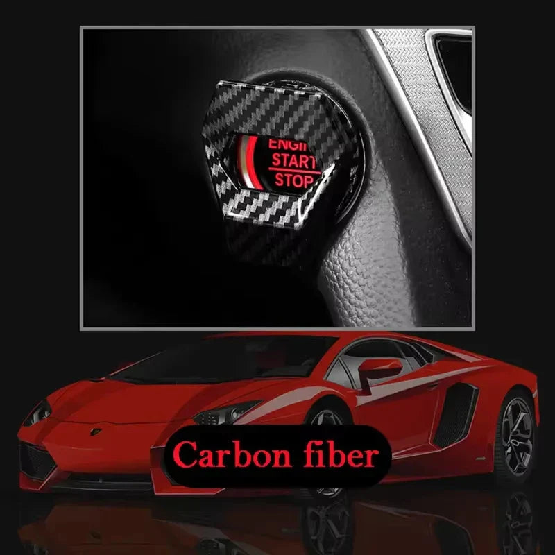Car Engine Start/Stop Button Cover – Decorative Push Button Sticky Auto Accessory for Car Interior Styling