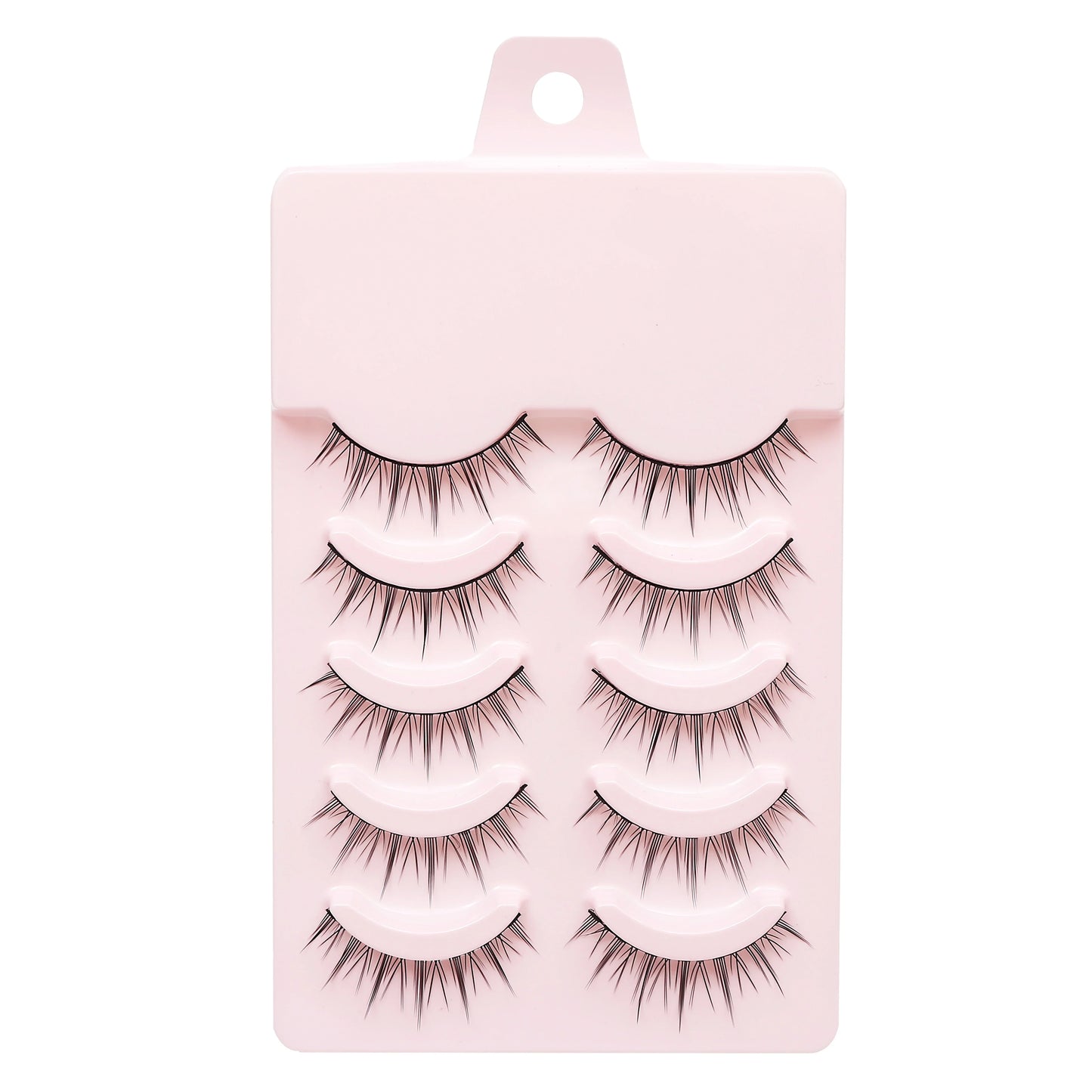 5 Pairs Manga Style Cosplay False Eyelashes – Soft Natural Short Mink Strip Lashes with Clear Band