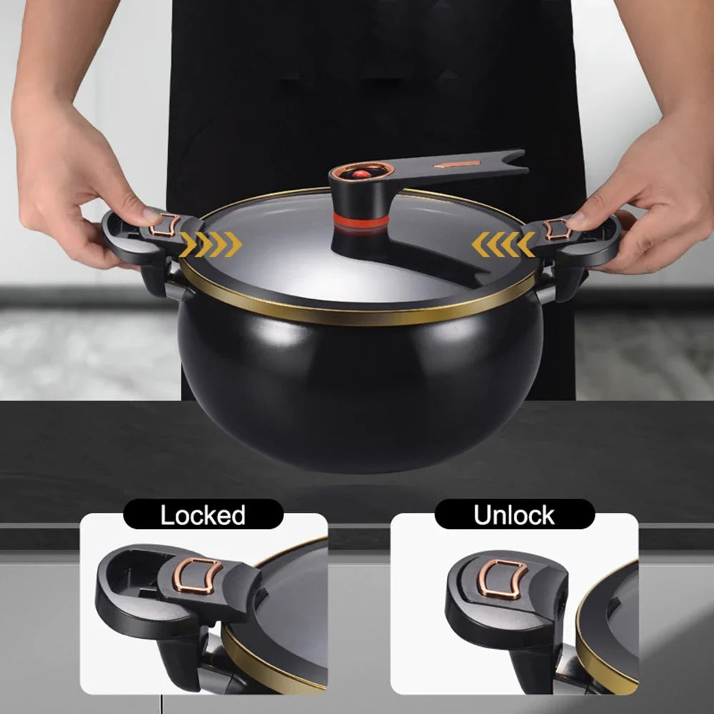 7L Chubby Micro Pressure Pot - Large Capacity Non-Stick Multi-Functional Stew Pot for Gas & Induction Cooking