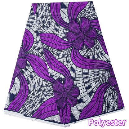 African Ankara Double Print Batik Fabric - Real Wax Patchwork Textile for DIY Sewing, Wedding Dresses & Crafts