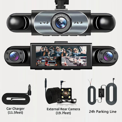 4-Channel 360° Dash Cam - Car Video Recorder with Night Vision, Parking Monitor & Loop Recording