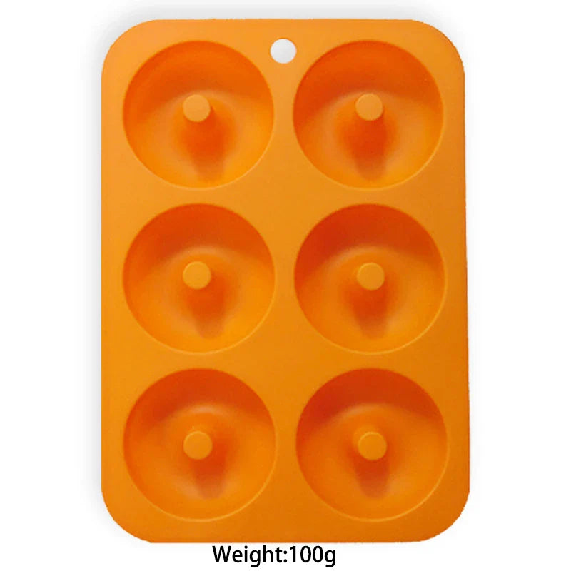6-Hole Silicone Donut & Bagel Mold – Non-Stick Heat-Resistant Mini Cupcake & Doughnut Baking Pan Tool