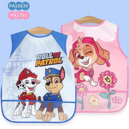 PAW Patrol Waterproof Baby Bib - Cartoon Sleeveless Pocket Apron for Self-Feeding & Mealtime